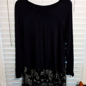 LOGO 2X Dark Navy Blue long sleeve top